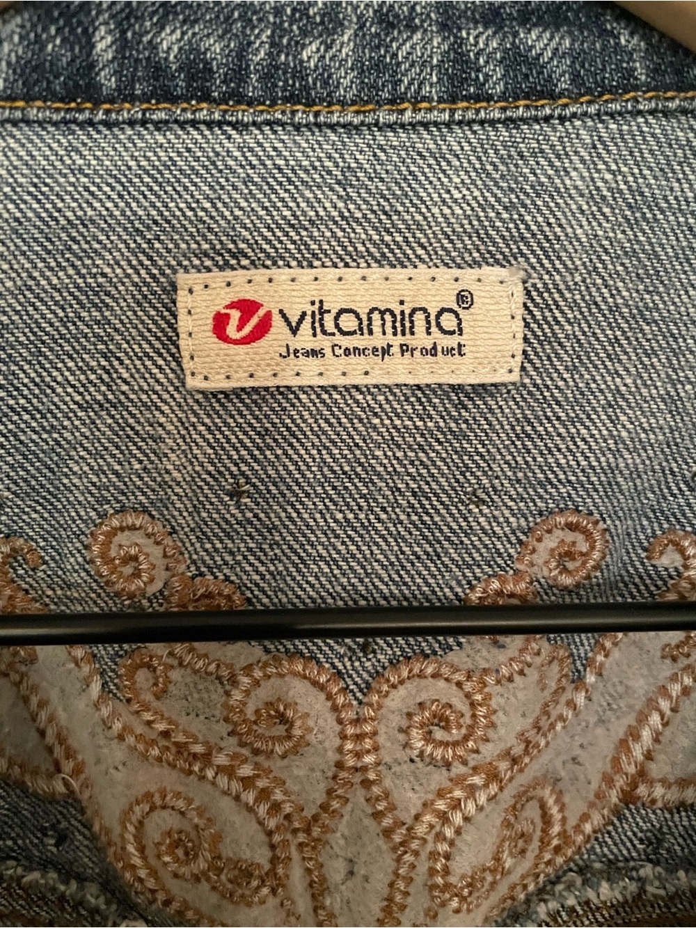 Vitamin A Y2K Denim Embroidered Studded Jacket Size XS/S - Picture 2 of 8